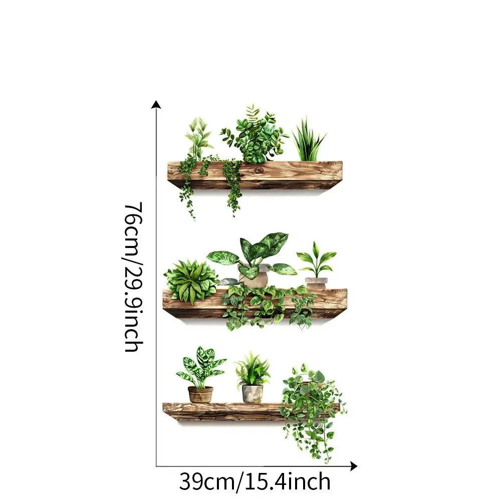 מדבקות קיר בעיצוב עציצים תלת־ממדיים