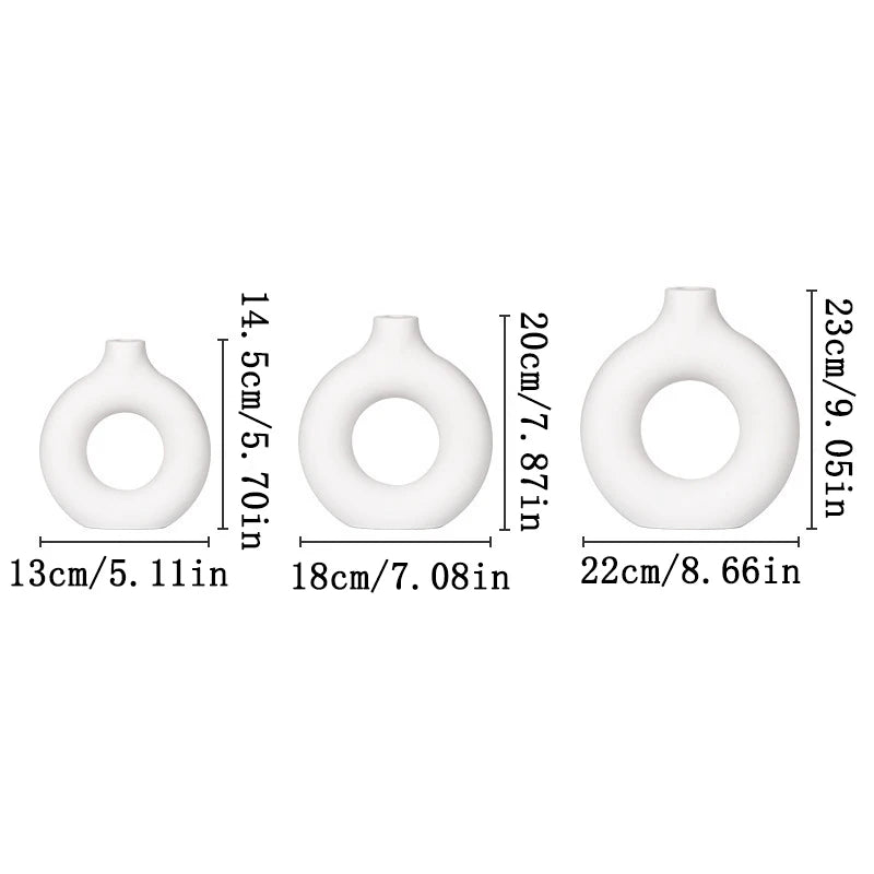 אגרטל קרמי בעיצוב טבעתי