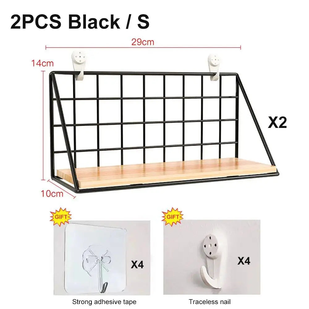 מדף מתכת דקורטיבי לתלייה על הקיר