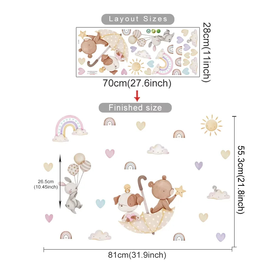 מדבקות קיר לחדרי ילדים