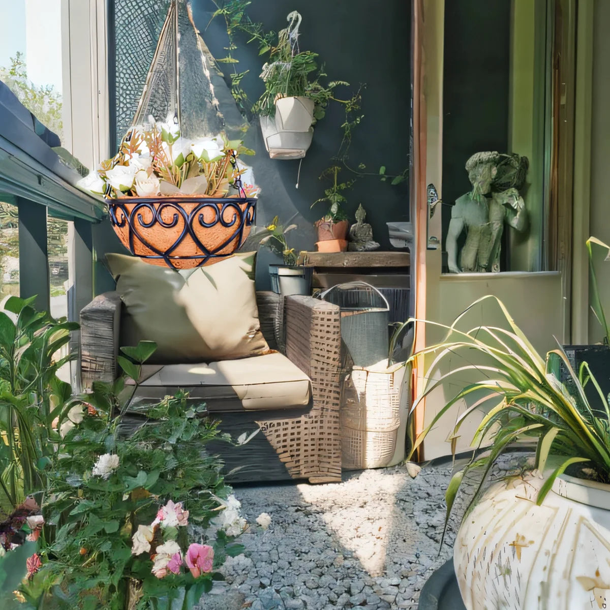 עציץ תלוי בעיצוב קוקוס