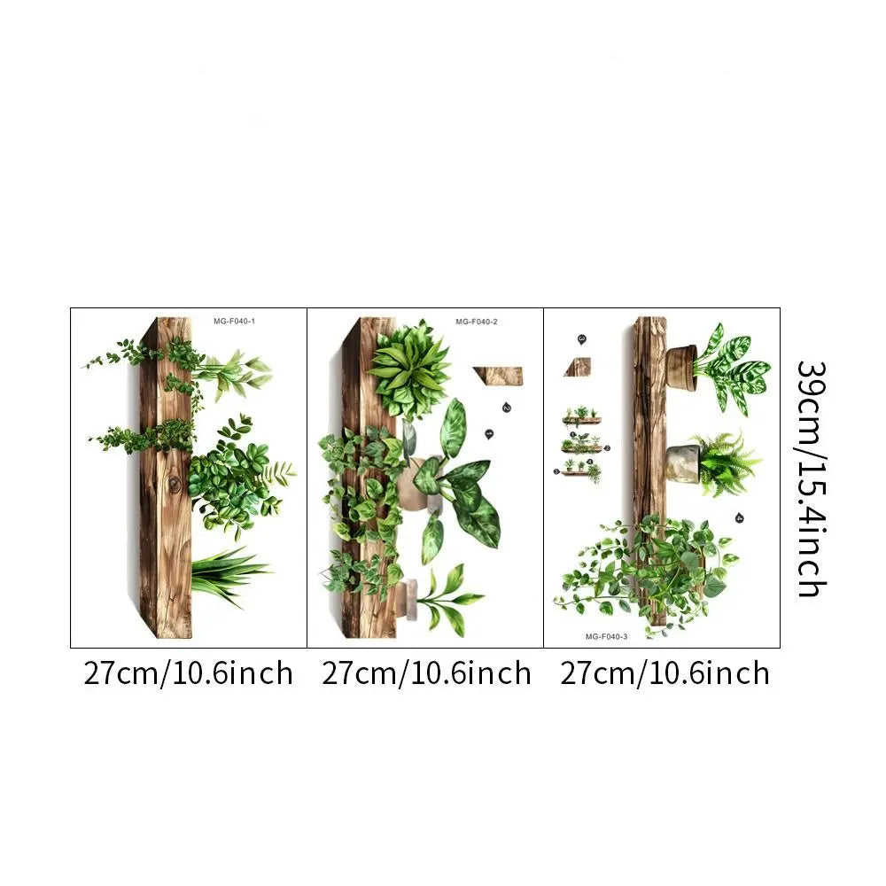 מדבקות קיר בעיצוב עציצים תלת־ממדיים