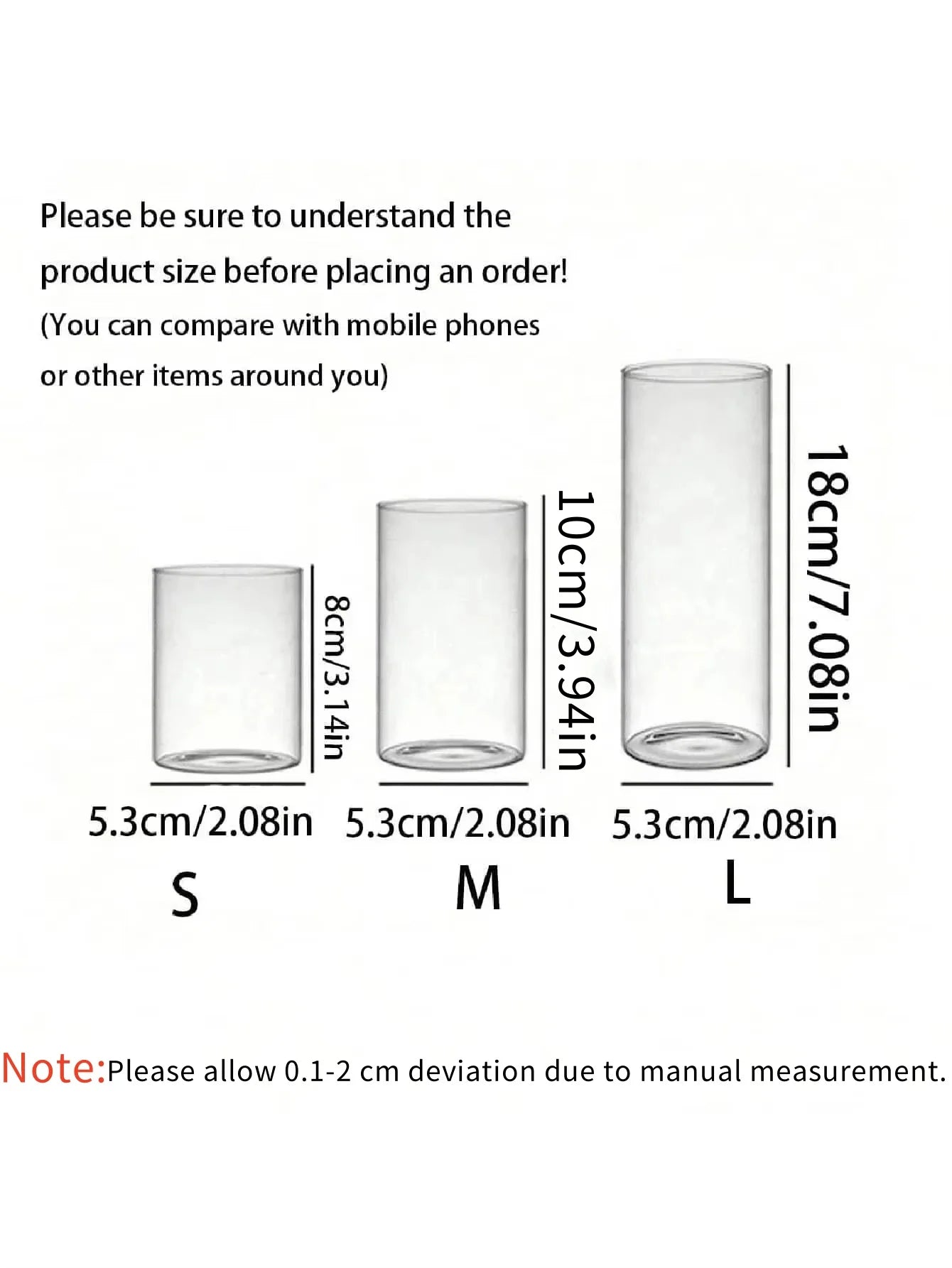 פמוט זכוכית גליל שקוף