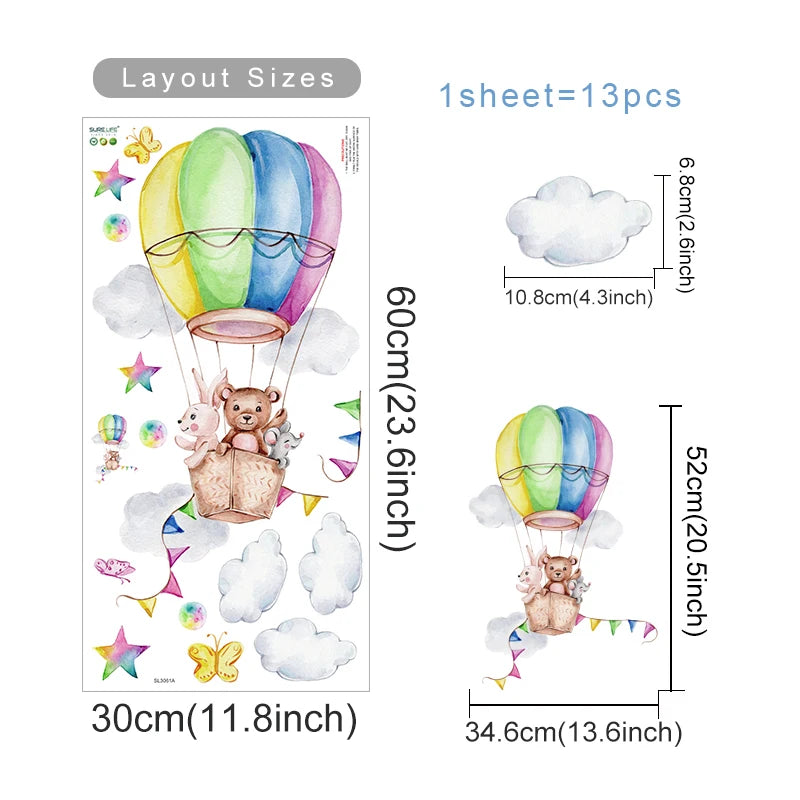 מדבקות קיר לחדרי ילדים