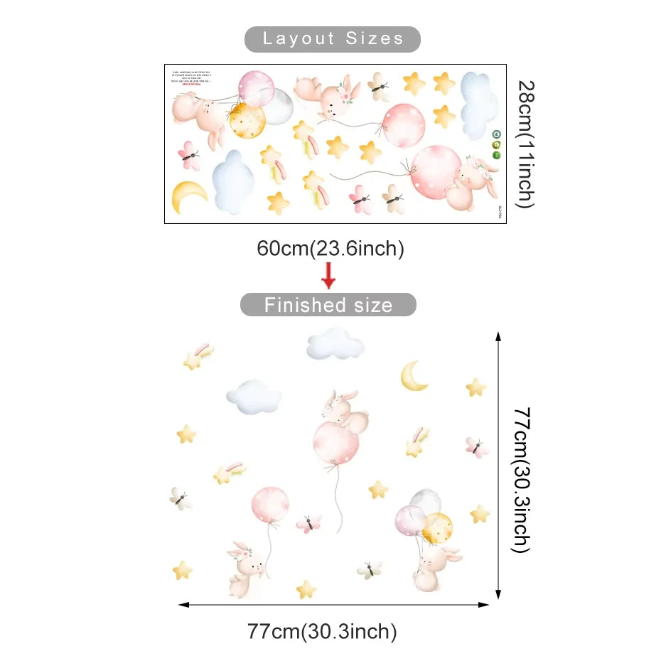 מדבקות קיר לחדרי ילדים