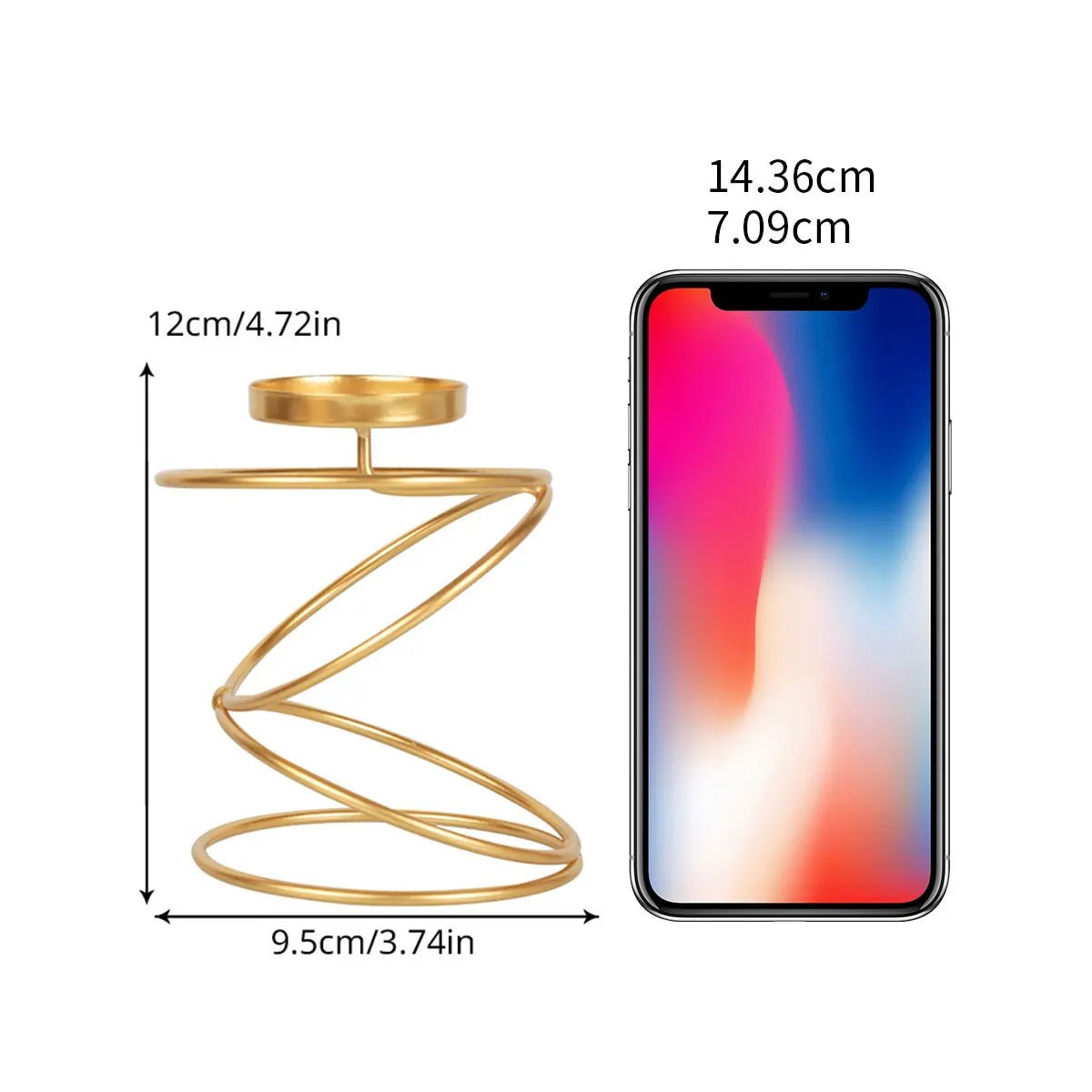 מעמד לנר מתכתי דקורטיבי בעיצוב לולייני יוקרתי